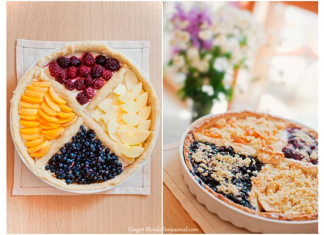 Чотириколірний фруктовий пиріг.