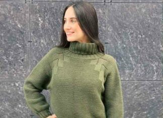 Светр спицями регланом зверху на будь-який розмір. Майстер-клас