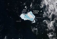 Антарктичний мегаблок A-23A швидко тане, зафіксований на вражаючих супутникових зображеннях